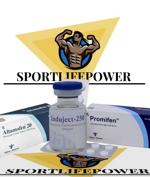 Clomiphene citrate (Clomid), Sustanon 250 (Testosterone mix), Tamoxifen citrate (Nolvadex) 1 x Altamofen (20mg) 50 pills (https://sportlifepower.biz/product/altamofen-20/), 1 x Promifen (50mg) 50 pills (https://sportlifepower.biz/product/promifen/), 2 x Induject-250 (250mg/ml) 10ml vials (https://sportlifepower.biz/product/induject-250-vial/ x 2) online by Alpha Pharma