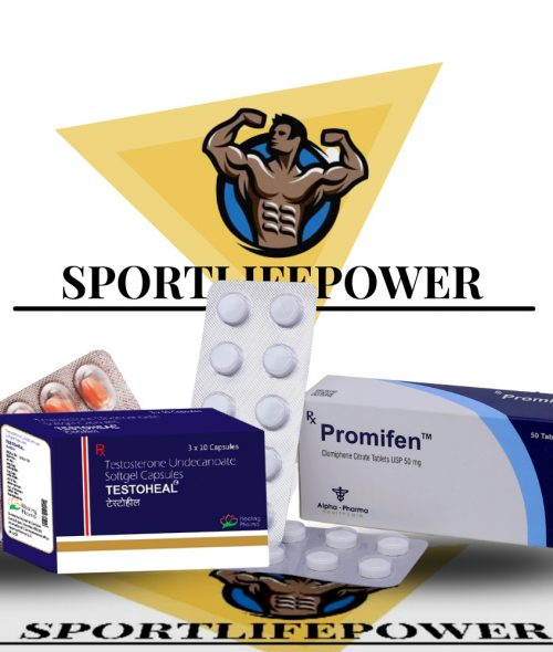 Clomiphene citrate (Clomid), testosterone undecanoate 1 x Promifen (50mg) 50 pills (https://sportlifepower.biz/product/promifen/), 5 x Testoheal (40mg) 60 softgel capsules (https://sportlifepower.biz/product/andriol-testocaps/ x 5) online by Alpha Pharma, Healing Pharma